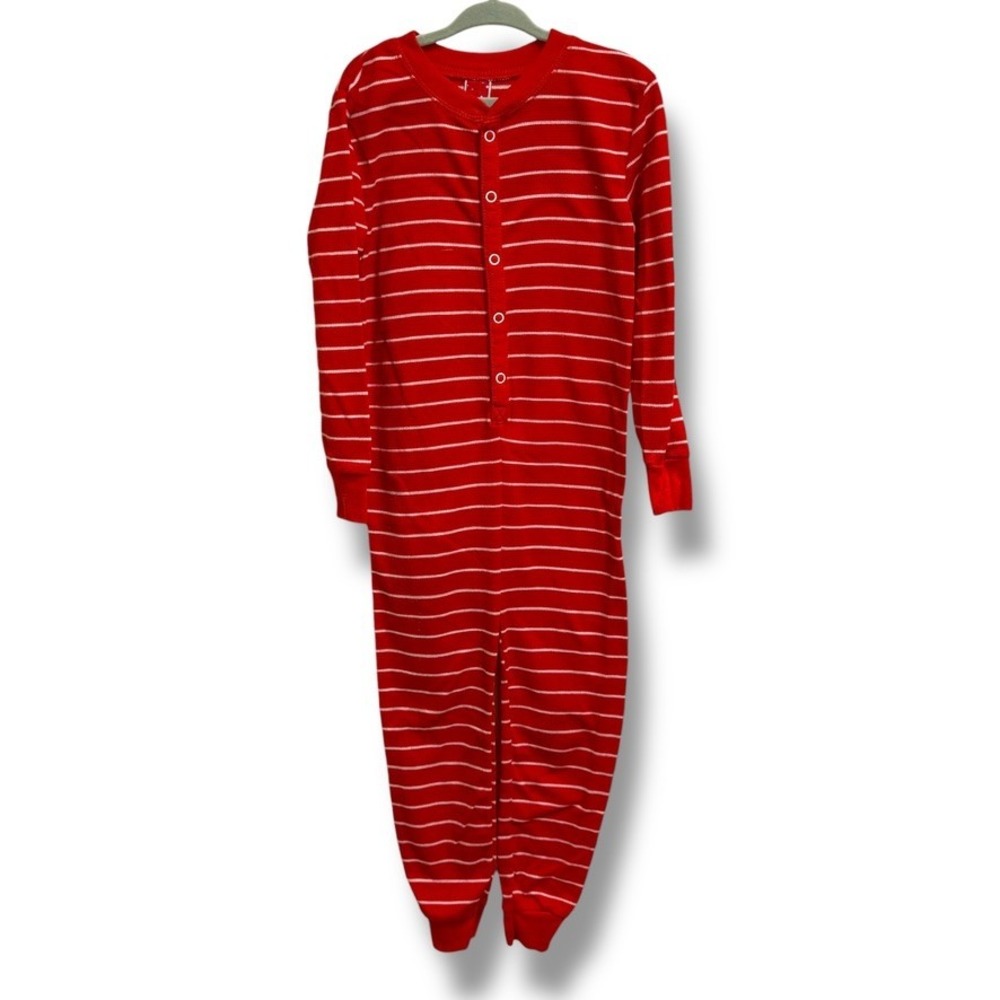 Target Red White Stripe‎ Flame Resistant Pajamas Sleepwear Union Suit 4 Holiday
